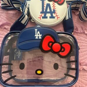 Hello Kitty/ LA Dodger Crossbody Bag - Blue and Red